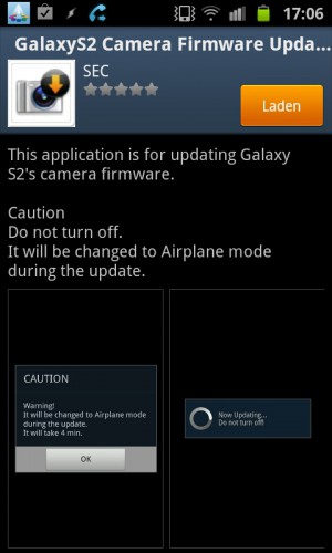 Samsung Galaxy S2 Kamera Update